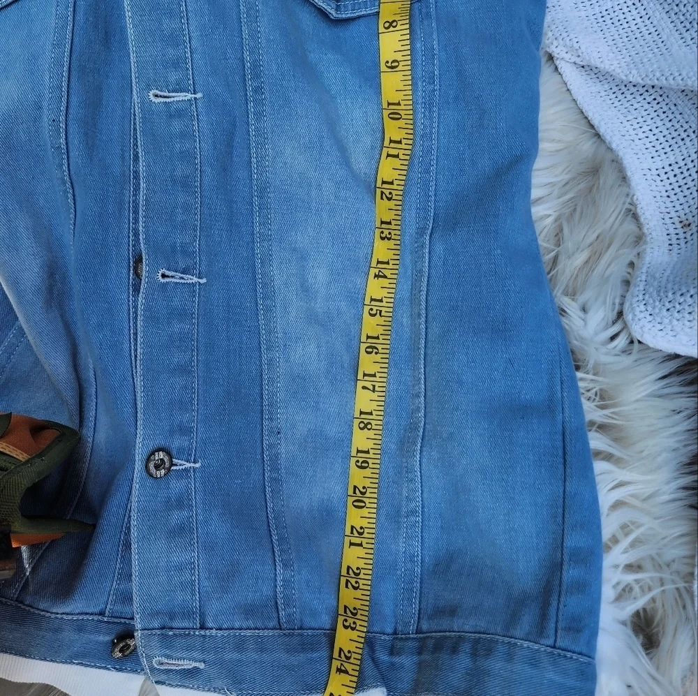Cat Denim punk hoodie  jacket‎ L